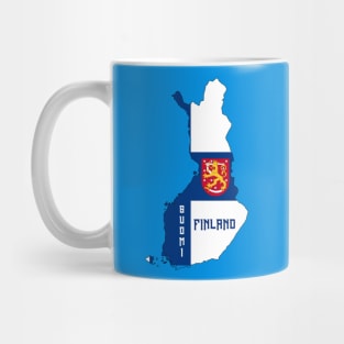 Finland flag & map Mug